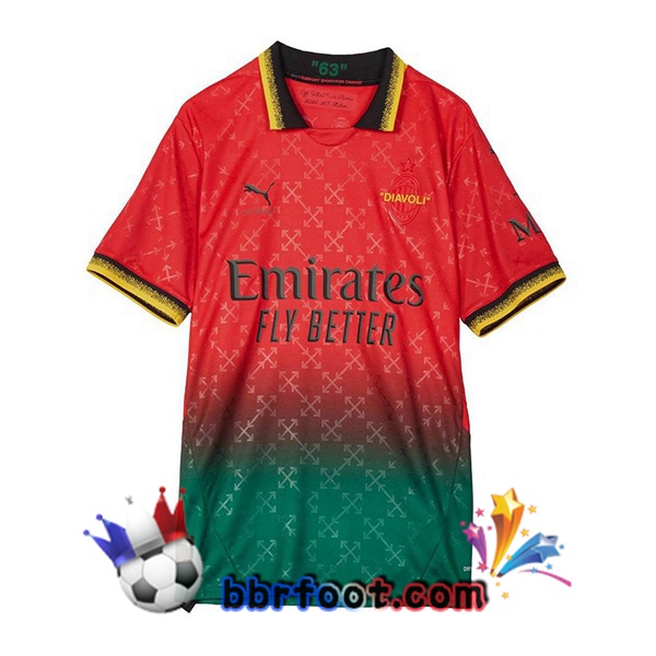 Maillot Foot AC Milan Quatrieme Rouge Vert 2024/2025