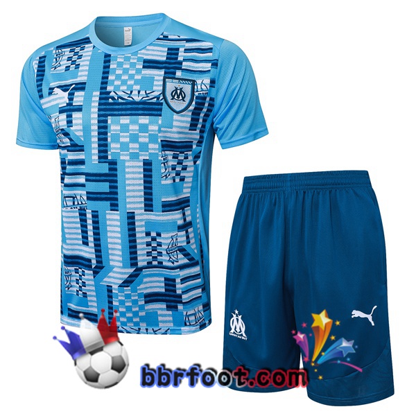 Ensemble Training T-Shirts Marseille OM + Shorts Bleu 2025/2026