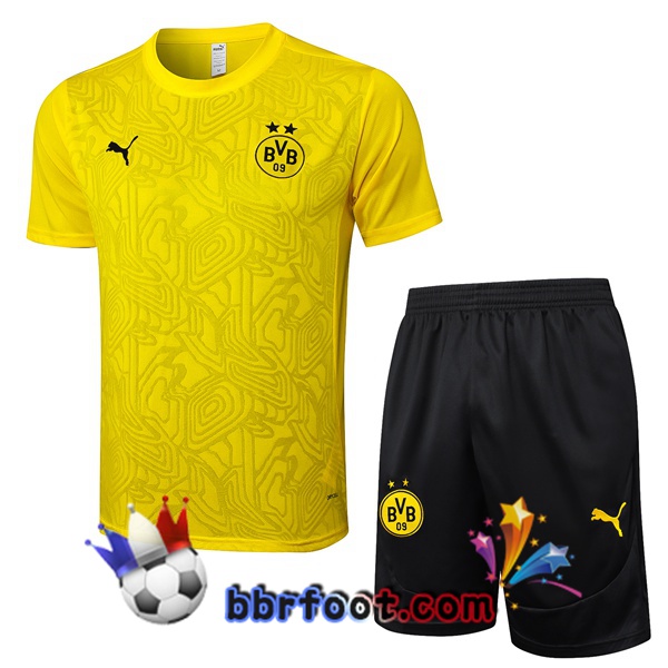 Ensemble Training T-Shirts Dortmund BVB + Shorts Jaune 2025/2026 Ensemble Training T-Shirts Dortmund BVB + Shorts Jaune 2025/2026