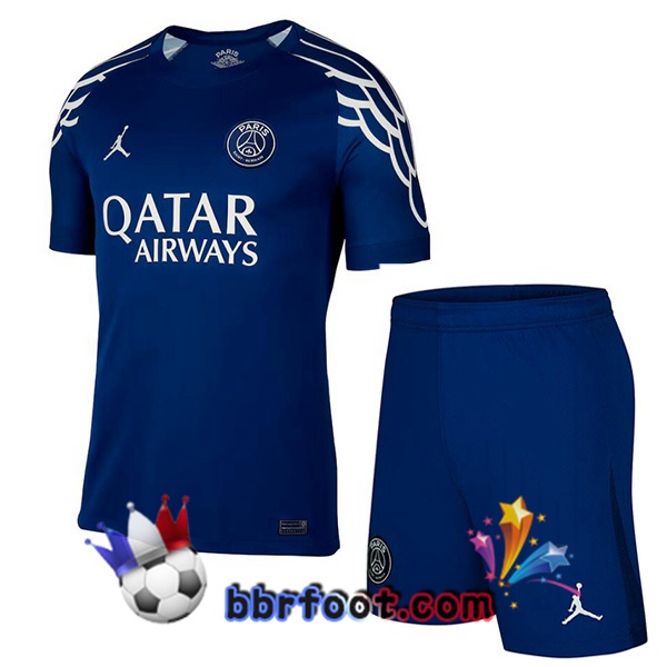Maillot Foot Paris PSG Enfant Quatrieme Bleu Royal 2024/2025