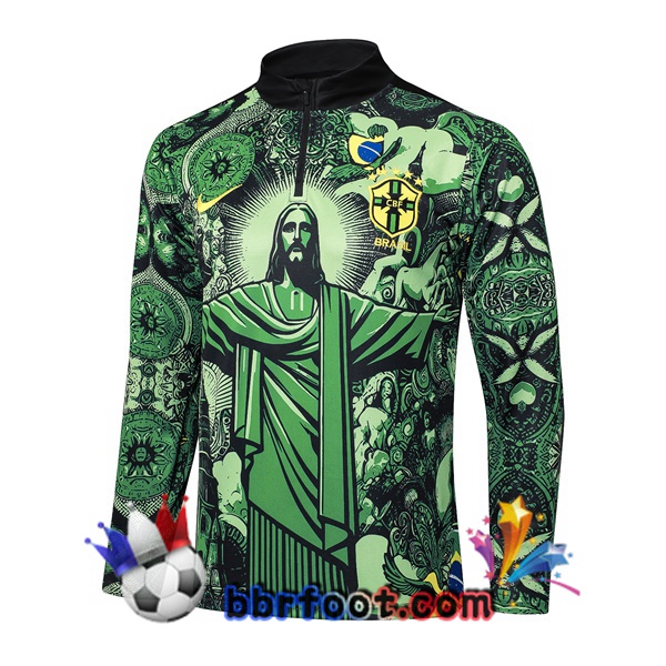 Sweatshirts Homme Bresil Vert Noir 2025/2026