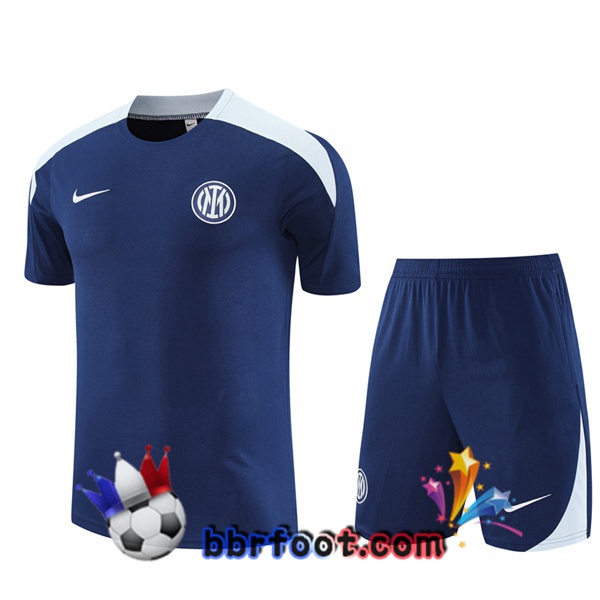 Ensemble Training T-Shirts Inter Milan + Shorts Bleu Royal 2025/2026