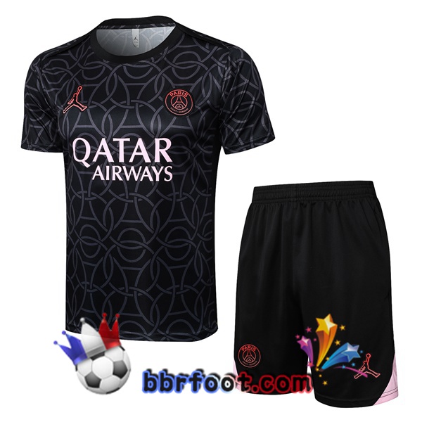 Ensemble Training T-Shirts Jordan Paris PSG + Shorts Noir 2025/2026