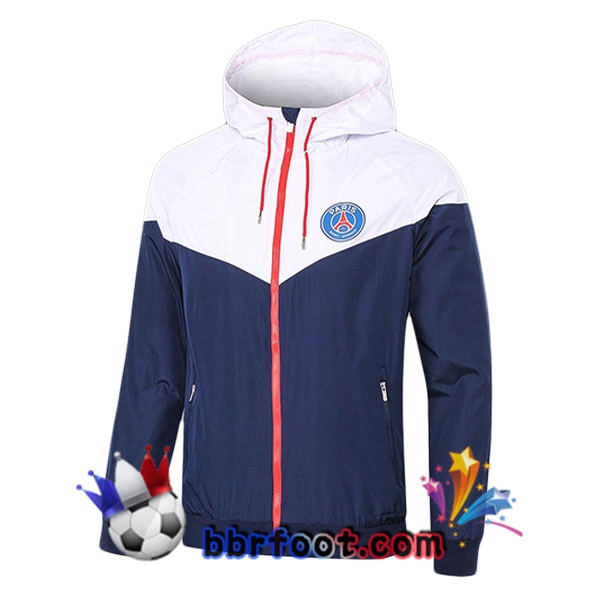 Coupe Vent Paris PSG Blanc Bleu Royal 2025/2026 Coupe Vent Paris PSG Blanc Bleu Royal 2025/2026