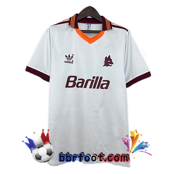 Maillot Foot AS Roma Retro Exterieur Blanc 1992-1994