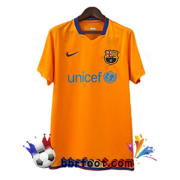 Maillot Foot FC Barcelone Retro Exterieur Jaune 2006-2007
