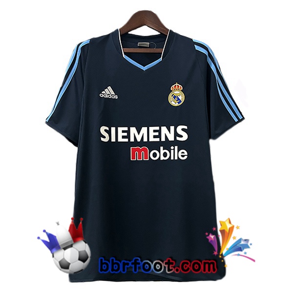 Maillot Foot Real Madrid Retro Exterieur Noir 2003-2004