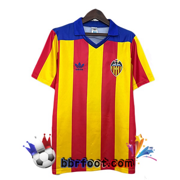 Maillot Foot Valencia CF Retro Domicile Rouge Jaune 1980-1982