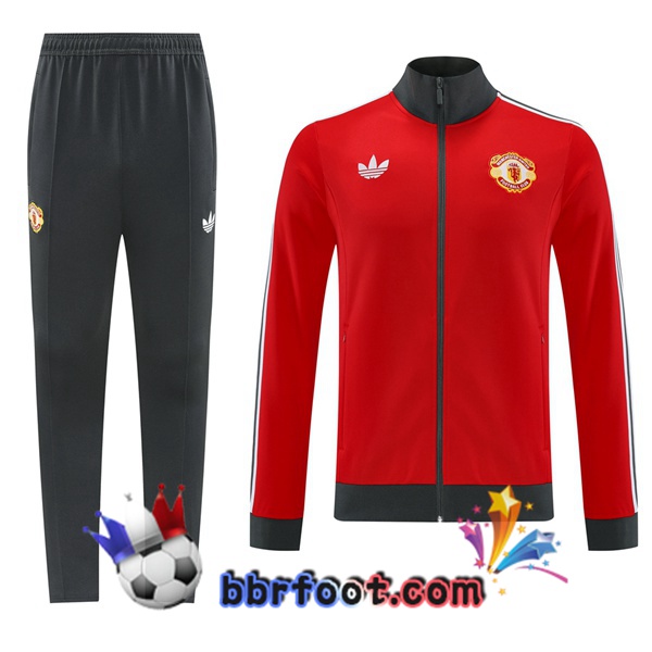 Survetement Foot - Veste Manchester United Rouge 2025/2026 Survetement Foot - Veste Manchester United Rouge 2025/2026