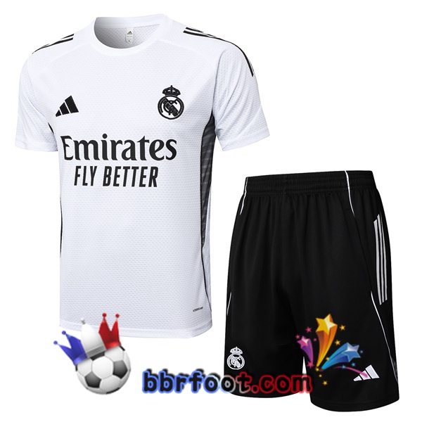 Ensemble Training T-Shirts Real Madrid + Shorts Blanc 2025/2026