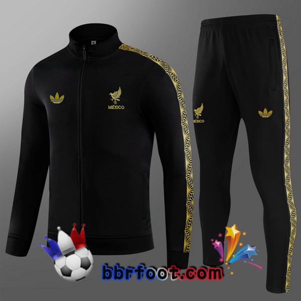 Survetement Foot - Veste Mexique Enfant Noir 2025/2026