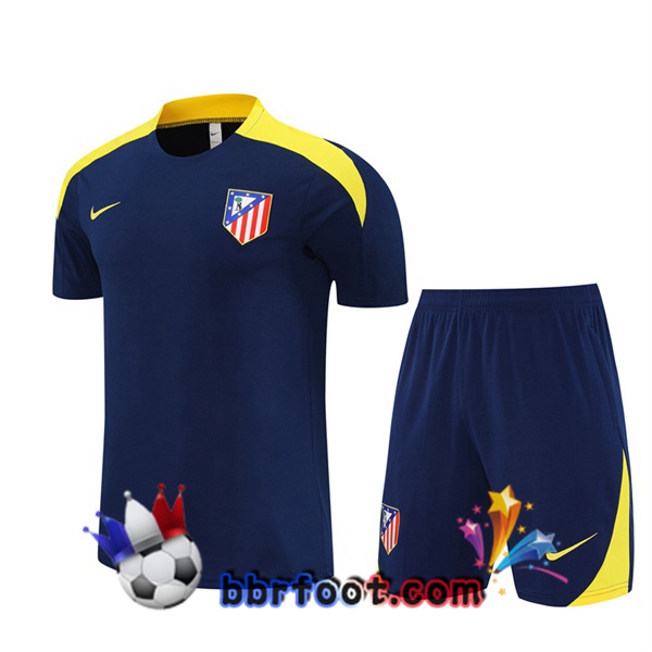 Ensemble Training T-Shirts Atletico Madrid + Shorts Bleu Royal 2025/2026
