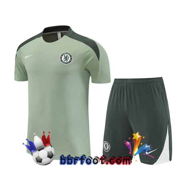 Ensemble Training T-Shirts FC Chelsea + Shorts Vert 2025/2026