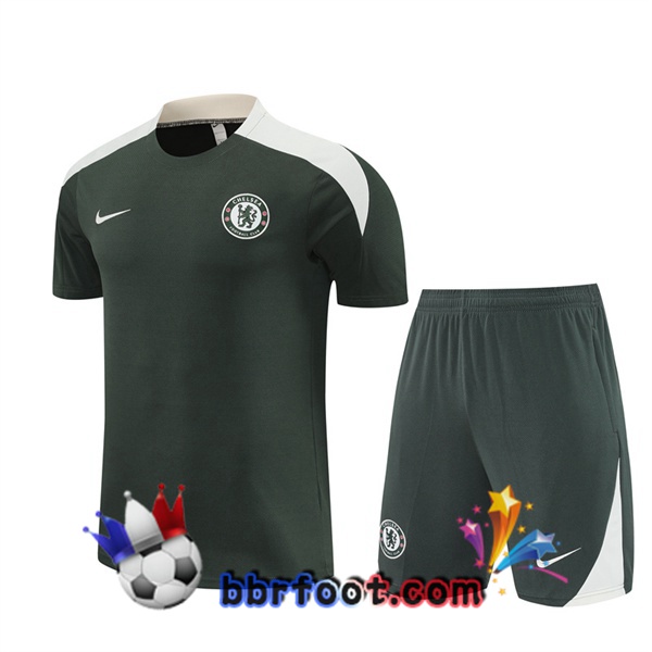 Ensemble Training T-Shirts FC Chelsea + Shorts Vert 2025/2026