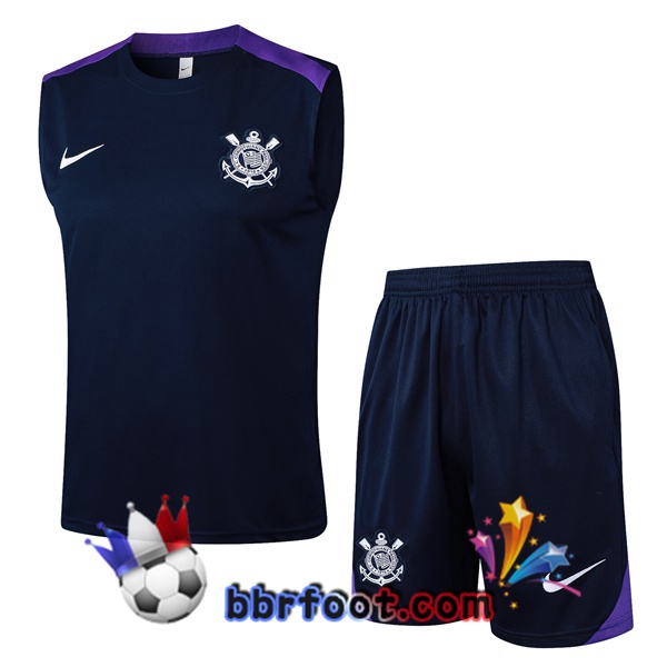 Gilet Foot Corinthians + Shorts Bleu Royal 2025/2026 Gilet Foot Corinthians + Shorts Bleu Royal 2025/2026