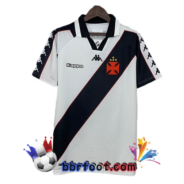 Maillot Foot CR Vasco da Gama Retro Exterieur Noir Blanc 1997