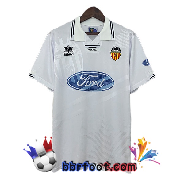 Maillot Foot Valencia CF Retro Domicile Blanc 1995-1996