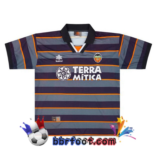 Maillot Foot Valencia CF Retro Third Orange Gris 1999-2000
