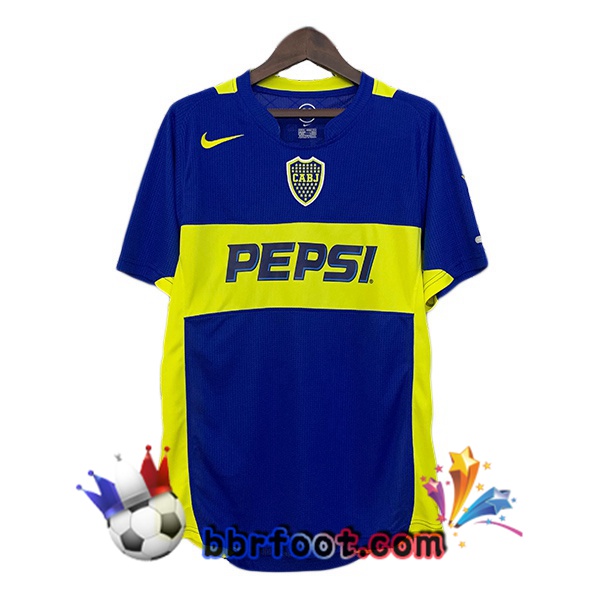 Maillot Foot Boca Juniors Retro Domicile Bleu Royal Jaune 2004-2005
