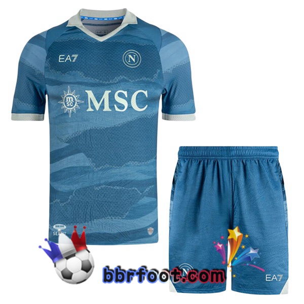 Maillot Foot SSC Naples Enfant Quatrieme Bleu 2024/2025