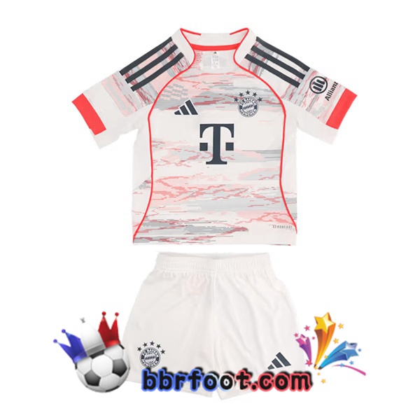 Maillot Foot Bayern Munich Enfant Exterieur Blanc 2025/2026