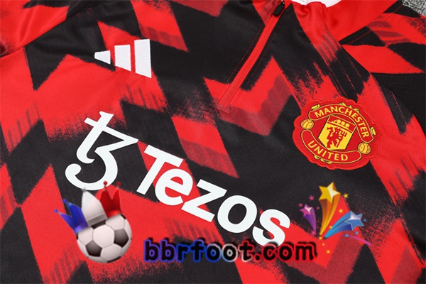 Survetement Foot Manchester United Rouge Noir 2025/2026