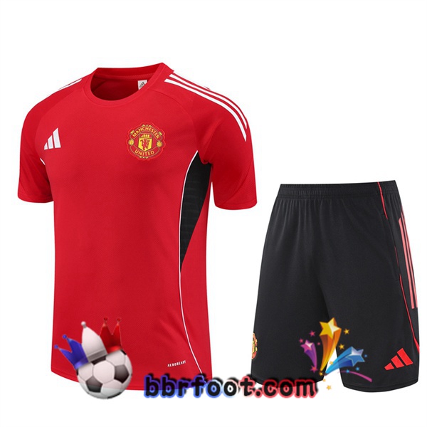 Ensemble Training T-Shirts Manchester United + Shorts Rouge 2025/2026