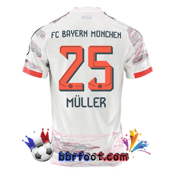 Maillot Foot Bayern Munich (Müller 25) Exterieur Blanc 2025/2026