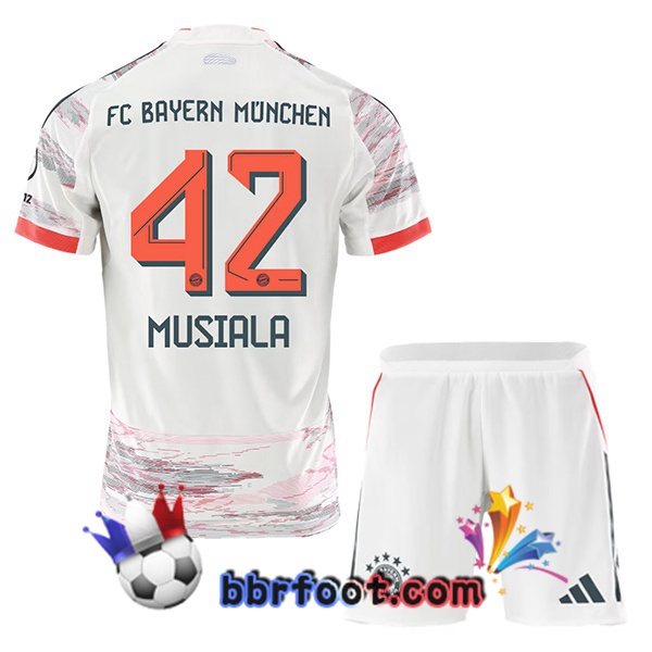 Maillot Foot Bayern Munich (Musiala 42) Enfant Exterieur Blanc 2025/2026