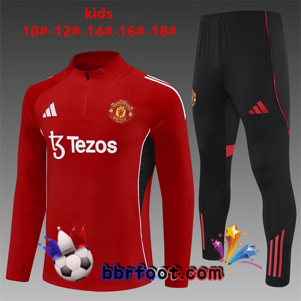 Survetement Foot Manchester United Enfant Rouge 2025/2026