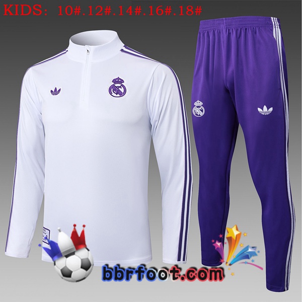 Survetement Foot Real Madrid Enfant Blanc 2025/2026