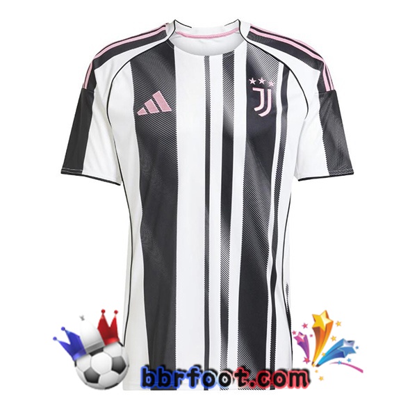 Maillot Foot Juventus Domicile Noir Blanc 2025/2026 Maillot Foot Juventus Domicile Noir Blanc 2025/2026