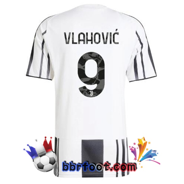 Maillot Foot Juventus (VLAHOVIĆ 9) Domicile Noir Blanc 2025/2026