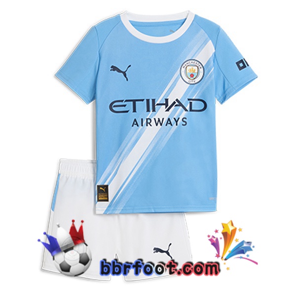 Maillot Foot Manchester City Enfant Domicile Bleu 2025/2026