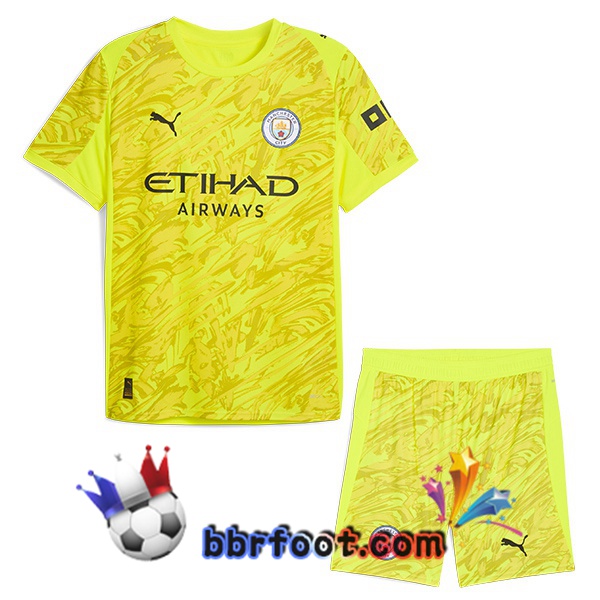 Maillot Foot Manchester City Enfant Gardien de but Jaune 2025/2026
