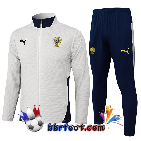 Survetement Foot - Veste Portugal Gris 2025/2026