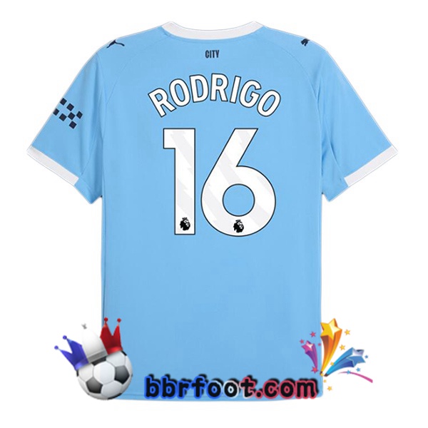 Maillot Foot Manchester City (Rodrigo 16) Domicile Bleu 2025/2026 Maillot Foot Manchester City (Rodrigo 16) Domicile Bleu 2025/2026