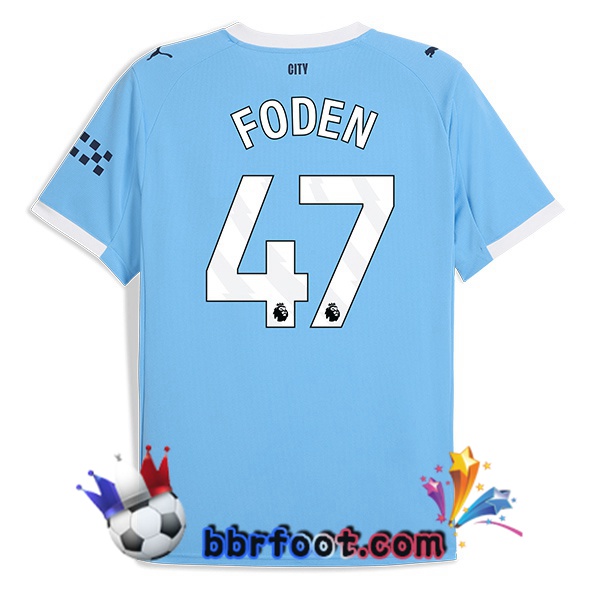 Maillot Foot Manchester City (Phil Foden 47) Domicile Bleu 2025/2026