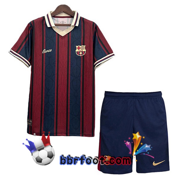 Maillot Foot FC Barcelone Enfant Édition 125e Anniversaire Bleu Royal Rouge