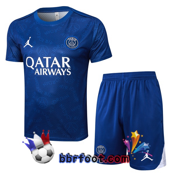 Ensemble Training T-Shirts Jordan Paris PSG + Shorts Bleu 2025/2026