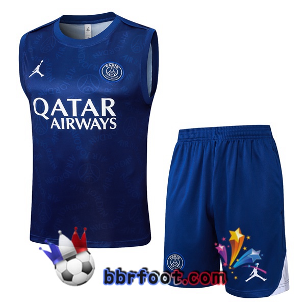 Gilet Foot Jordan Paris PSG + Shorts Bleu Royal 2025/2026