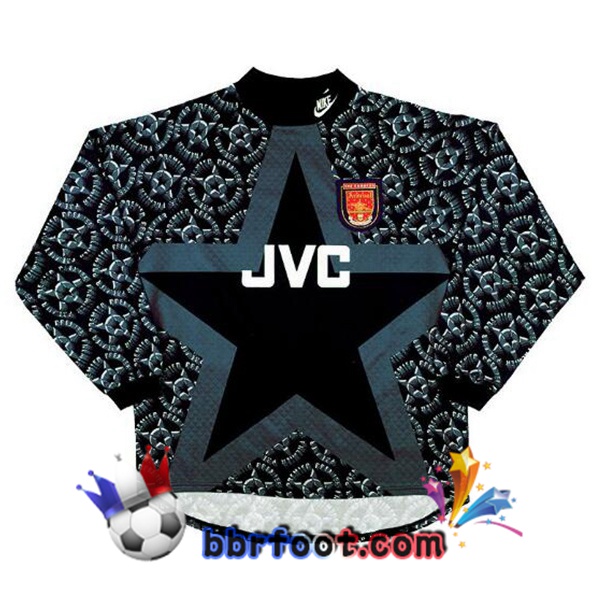 Maillot Foot Arsenal Retro Gardien de but Manche Longue Gris 1994-1995