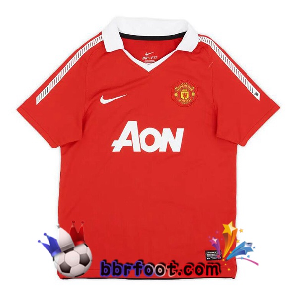 Maillot Foot Manchester United Retro Domicile Rouge 2010-2011
