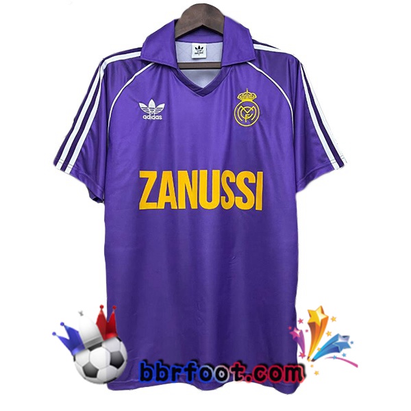 Maillot Foot Real Madrid Retro Exterieur Pourpre 1984-1985