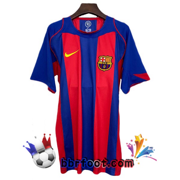 Maillot Foot FC Barcelone Retro Domicile Bleu Rouge 2004-2005