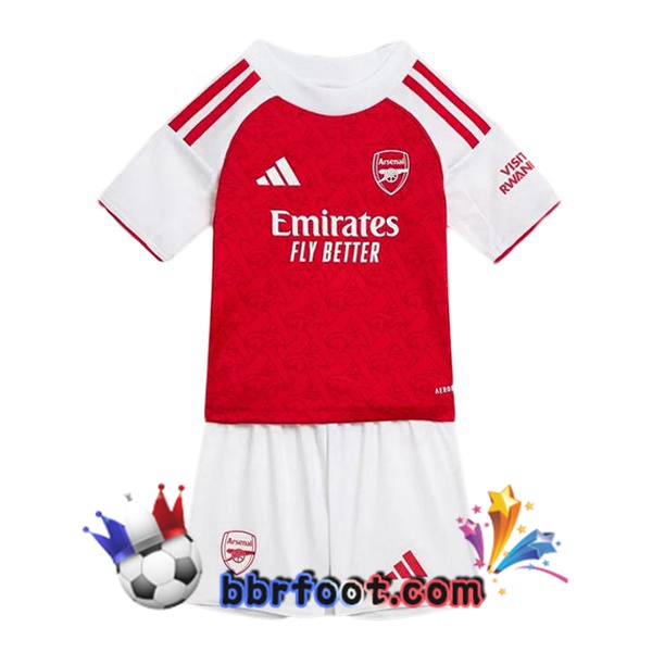 Maillot Foot Arsenal Enfant Domicile Rouge Blanc 2025/2026