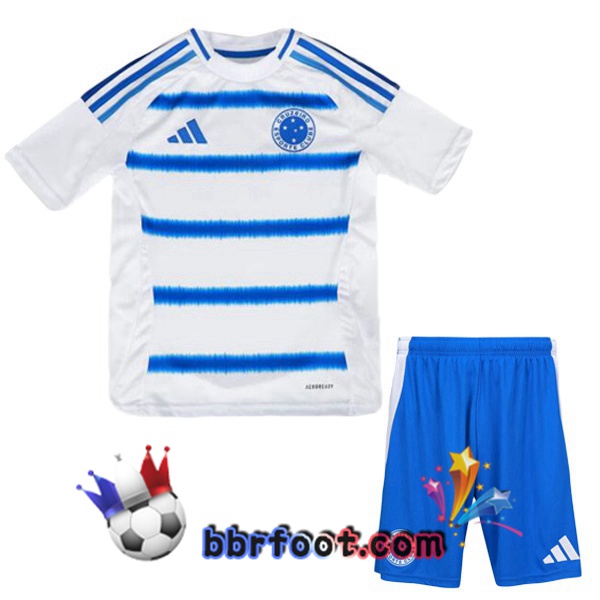 Maillot Foot Cruzeiro EC Enfant Exterieur Blanc Bleu 2025/2026