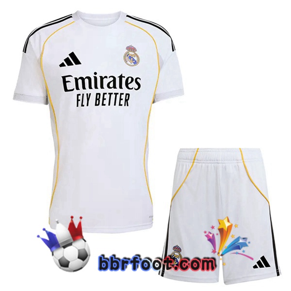 Maillot Foot Real Madrid Enfant Domicile Blanc 2025/2026
