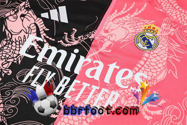 Survetement Foot Real Madrid Rose Noir 2025/2026