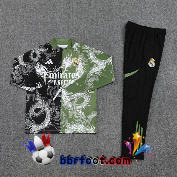 Survetement Foot Real Madrid Noir Vert 2025/2026